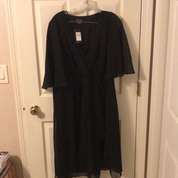 City Chic Size 16 Black Dress - Picture 1 of 2
